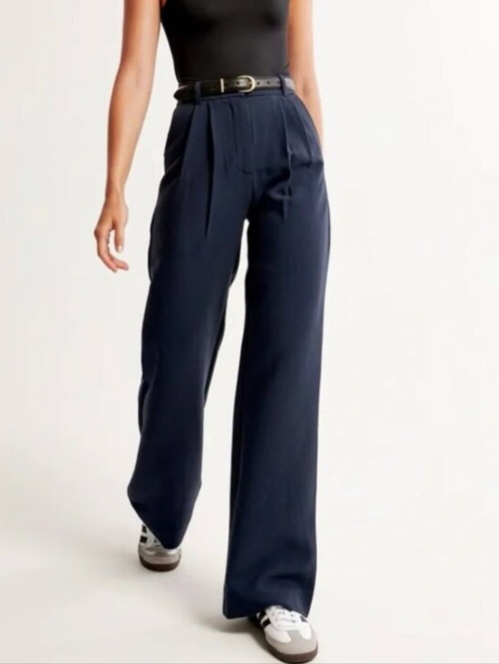 Abercrombie Sloane Tailored Wide Leg Pant Size 27 Long NWT Navy